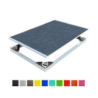 Federbrett, Wackelbrett mit Federn Aluminium - Filzbezug - verschiedene Größen 90x60cm - bis 60kg-grau